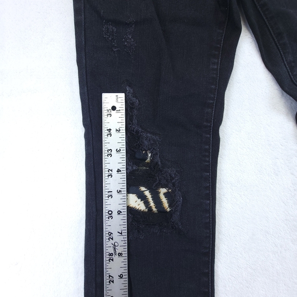 Judy Blue Womens Skinny Fit Distressed Black Leopard Print Jeans 5/27 JB82168BK - Picture 8 of 13